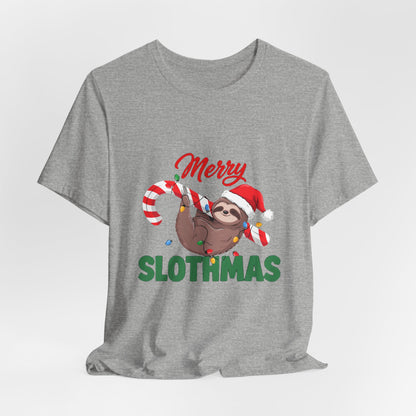 Merry Slothmas Shirt, Funny Sloth Christmas T-Shirt, Lazy Holiday Tee