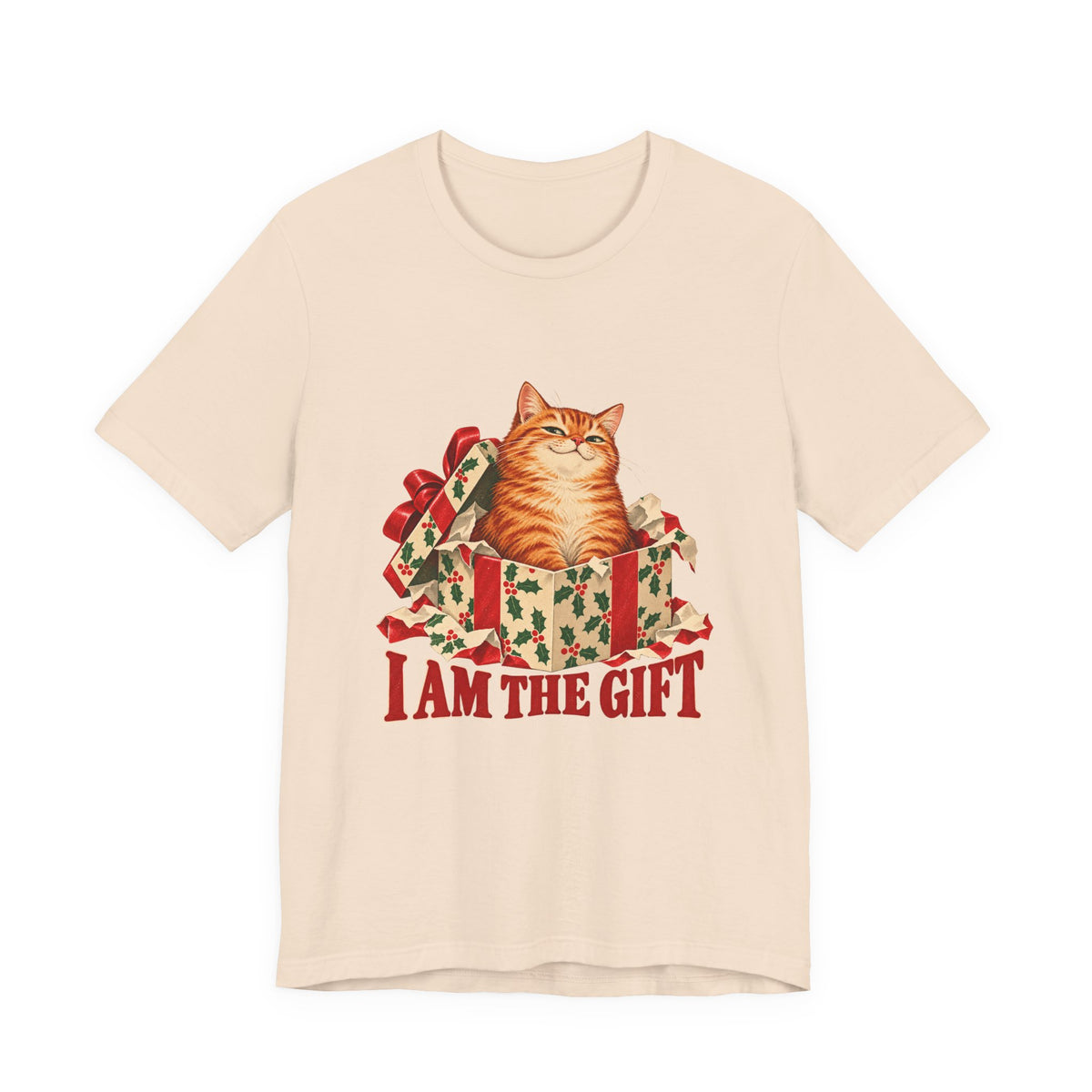 I Am the Gift Cat in a Christmas Box Shirt, Cat Christmas T-Shirt, Cat Christmas Gift