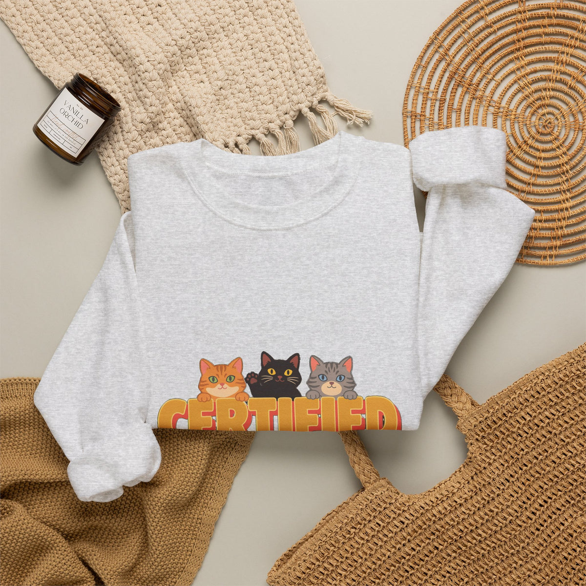 Certified Cat Lady Sweatshirt, Retro Cat Mom Crewneck, Cat Lover Gift