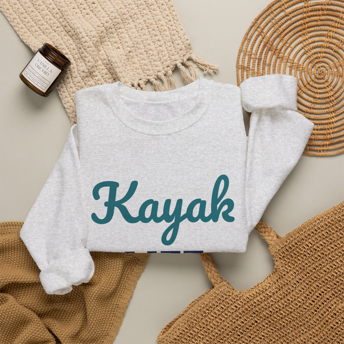 Kayak Life Paddle Relax Repeat Sweatshirt, Kayaking Crewneck Sweatshirt