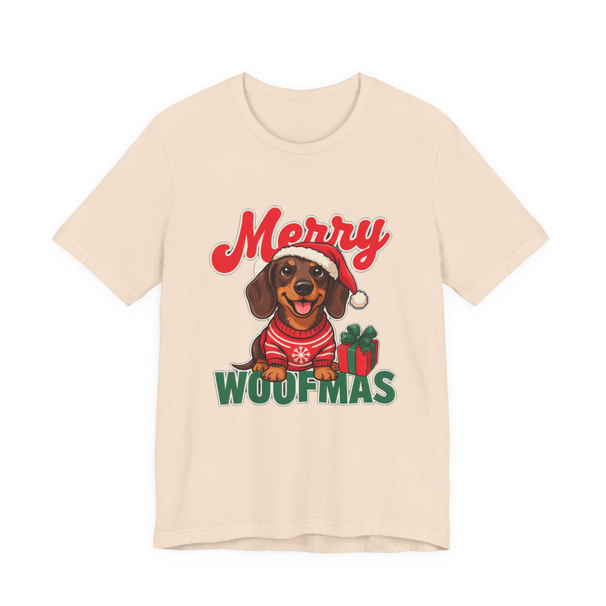 Merry Woofmas Shirt, Dachshund Christmas T-Shirt, Dog Lover Holiday Tee