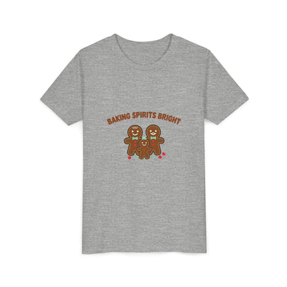 Baking Spirits Bright Gingerbread Family Kids Shirt, Gingerbread Kids Christmas Shirt, Youth Tee