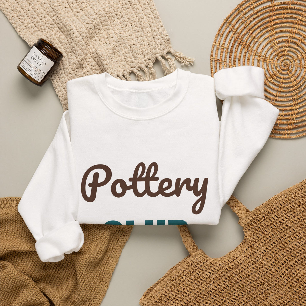 Pottery Club Get Your Hands Dirty Sweatshirt, Pottery Club Crewneck Sweatshirt