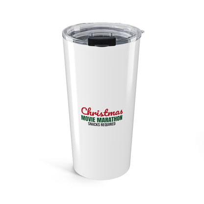 Christmas Movie Marathon Snacks Required Tumbler, Christmas Movie Marathon Travel Tumbler 20oz