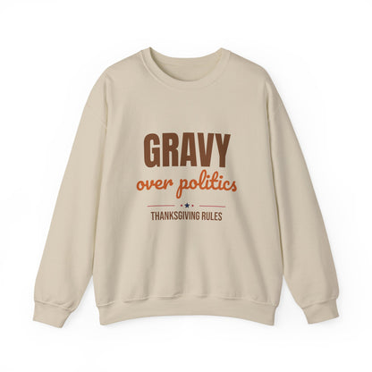 Gravy Over Politics Thanksgiving Rules Sweatshirt, Funny Thanksgiving Gravy Crewneck