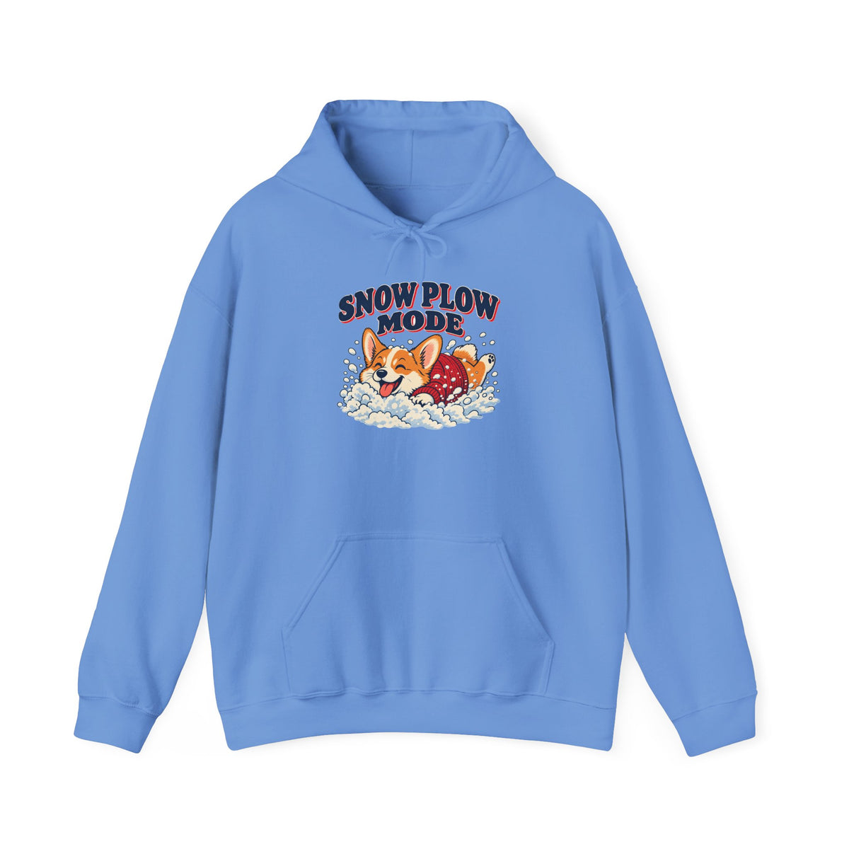 Snow Plow Mode Corgi in the Snow Hoodie, Corgi Winter Hoodie