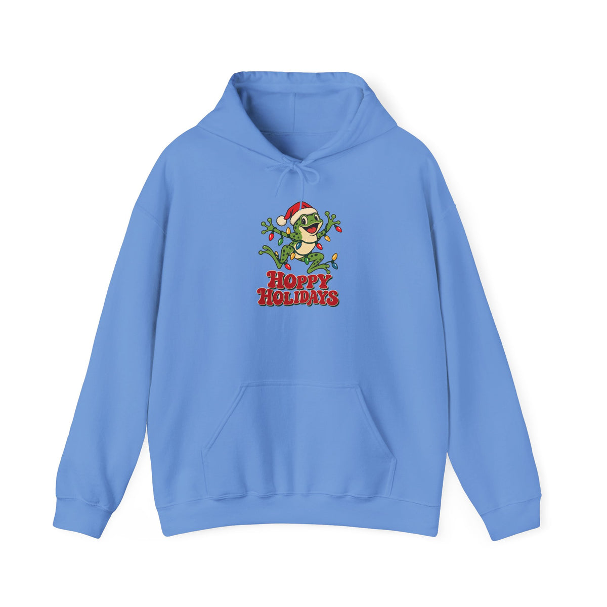 Hoppy Holidays Frog in Christmas Lights Hoodie, Frog Christmas Hoodie