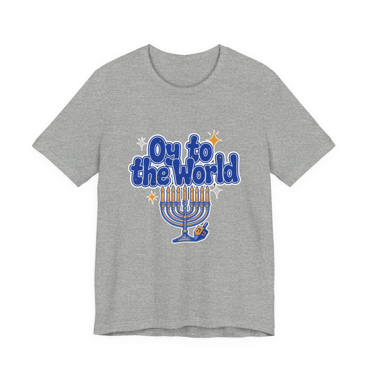 Oy to the World Shirt, Funny Hanukkah T-Shirt, Menorah Holiday Tee