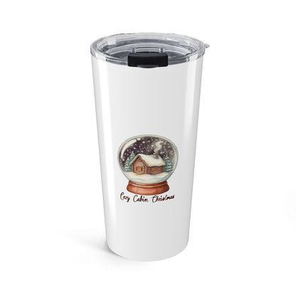 Cozy Cabin Christmas Snow Globe Tumbler, Cozy Cabin Christmas Travel Tumbler 20oz
