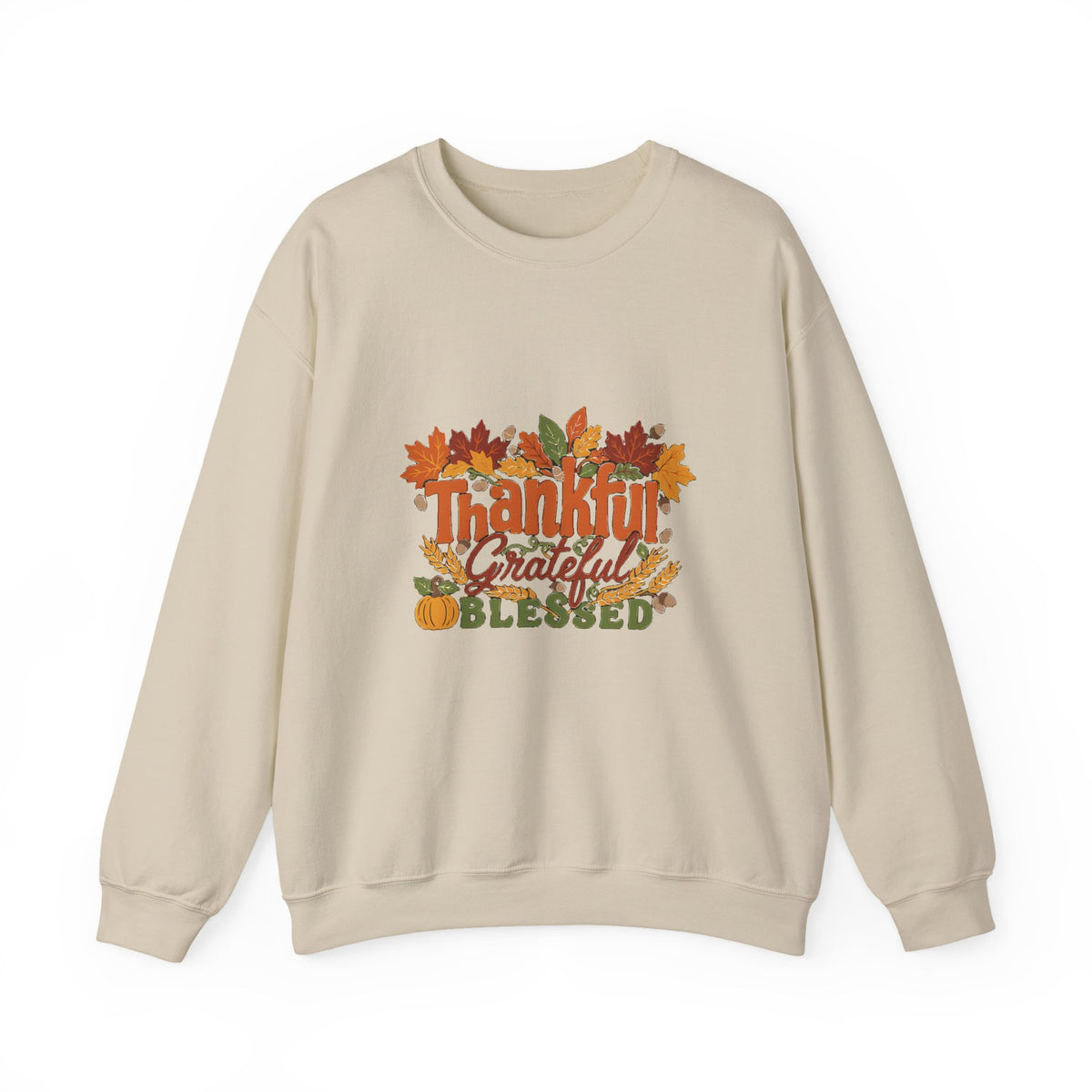 Thankful Grateful Blessed Sweatshirt, Cozy Fall Thanksgiving Crewneck, Autumn Sweater