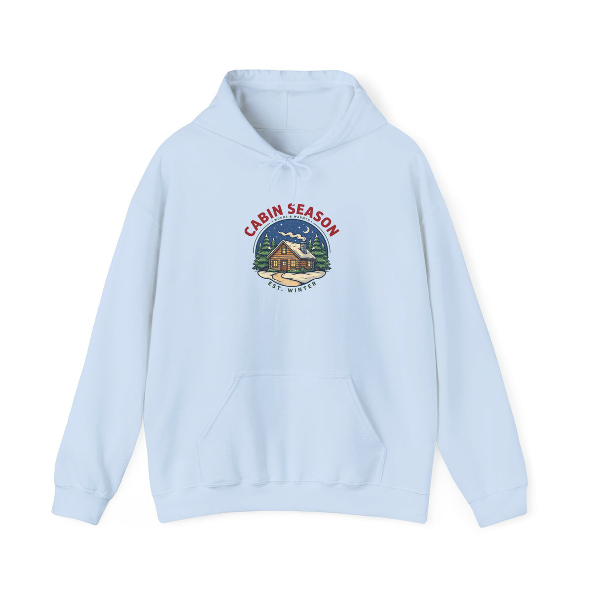 Cabin Season Hoodie, Winter Cabin Hooded Sweatshirt