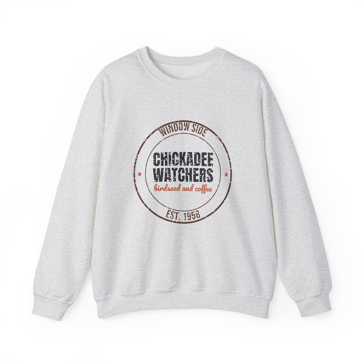 Window Side Chickadee Watchers Est. 1958 Sweatshirt, Vintage Birding Crewneck Sweatshirt