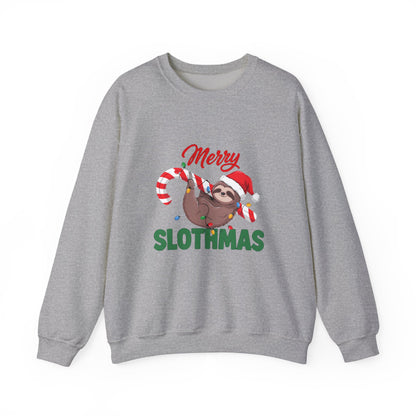 Merry Slothmas Sweatshirt, Funny Sloth Christmas Crewneck