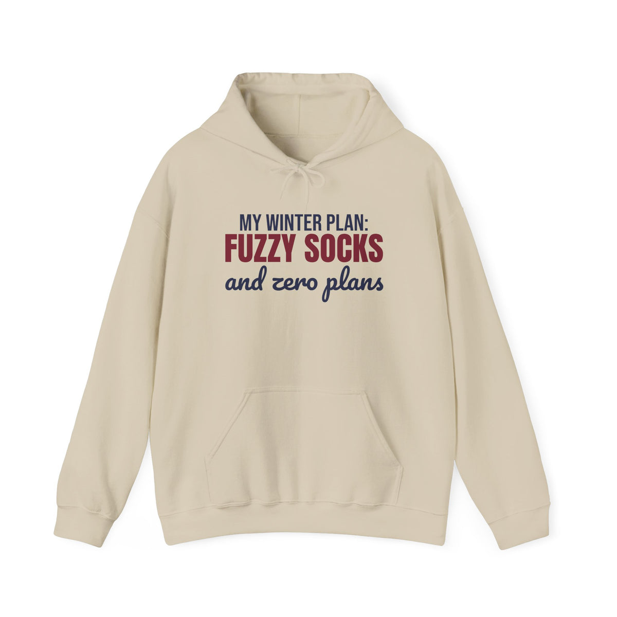 My Winter Plan Fuzzy Socks and Zero Plans Hoodie, Funny Winter Hoodie