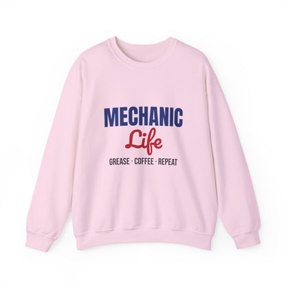 Mechanic Life Grease Coffee Repeat Sweatshirt, Mechanic Crewneck