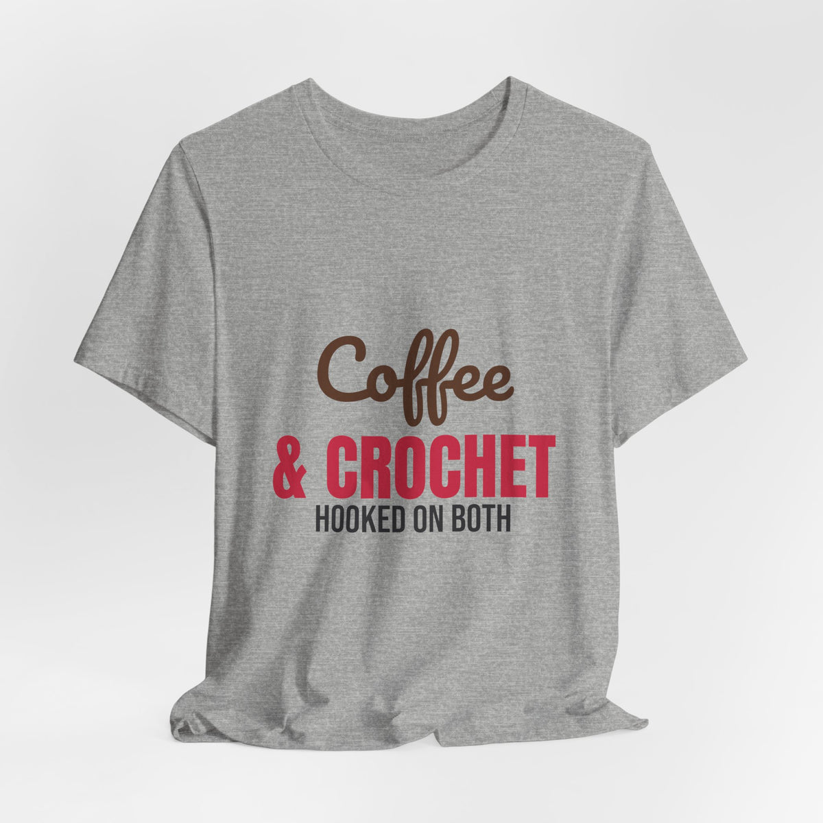 Coffee and Crochet Hooked on Both Shirt, Crochet T-Shirt, Crochet Lover Gift