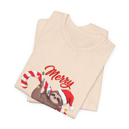 Merry Slothmas Shirt, Funny Sloth Christmas T-Shirt, Lazy Holiday Tee