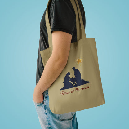 Reason for the Season Tote Bag, Christian Christmas Canvas Tote