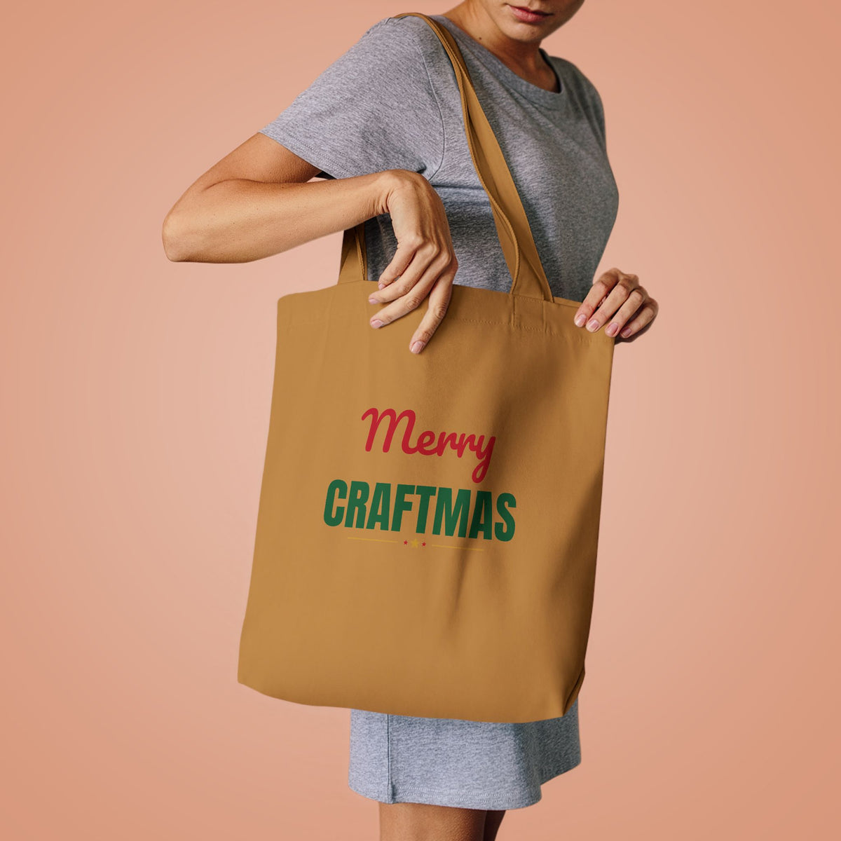 Merry Craftmas Tote Bag, Craft Supplies Canvas Tote Bag