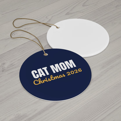 Cat Mom Christmas Ornament 2026, Cat Lover Keepsake Ornament, Gift for Cat Mom