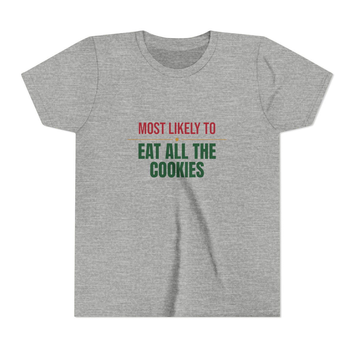 Most Likely To Eat All The Cookies Kids Shirt, Matching Family Christmas Youth T-Shirt