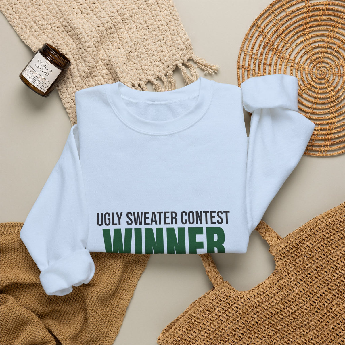 Ugly Sweater Contest Winner Sweatshirt, Ugly Sweater Contest Winner Crewneck Sweatshirt