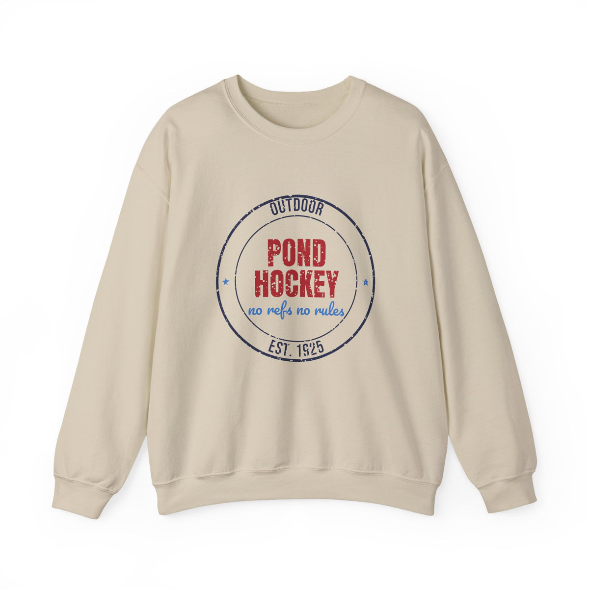 Outdoor Pond Hockey No Refs No Rules Est. 1925 Sweatshirt, Vintage Pond Hockey Crewneck Sweatshirt