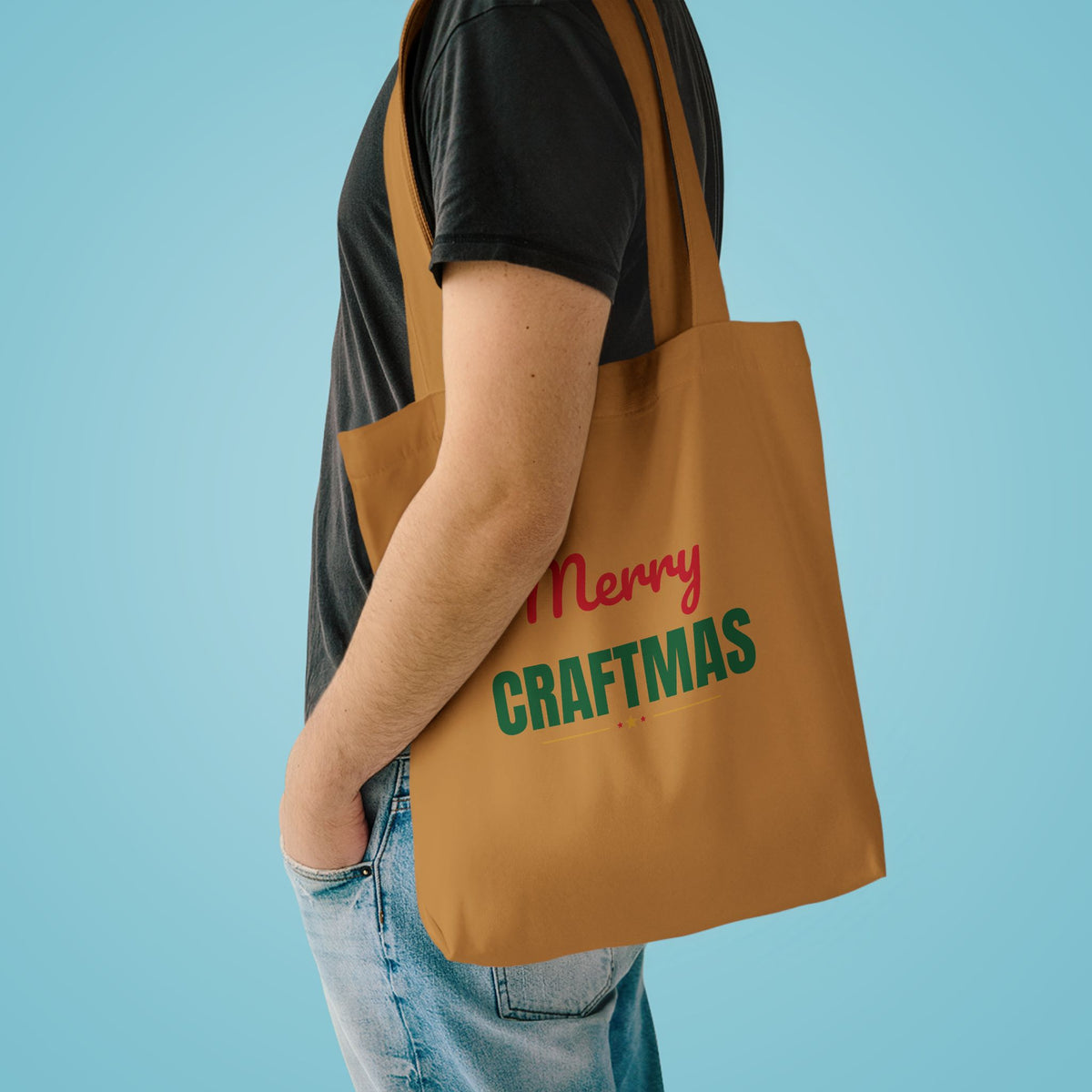 Merry Craftmas Tote Bag, Craft Supplies Canvas Tote Bag