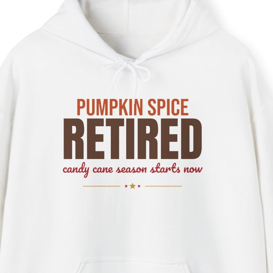 Pumpkin Spice Retired Candy Cane Season Starts Now Hoodie, Funny Christmas Hoodie lifestyle