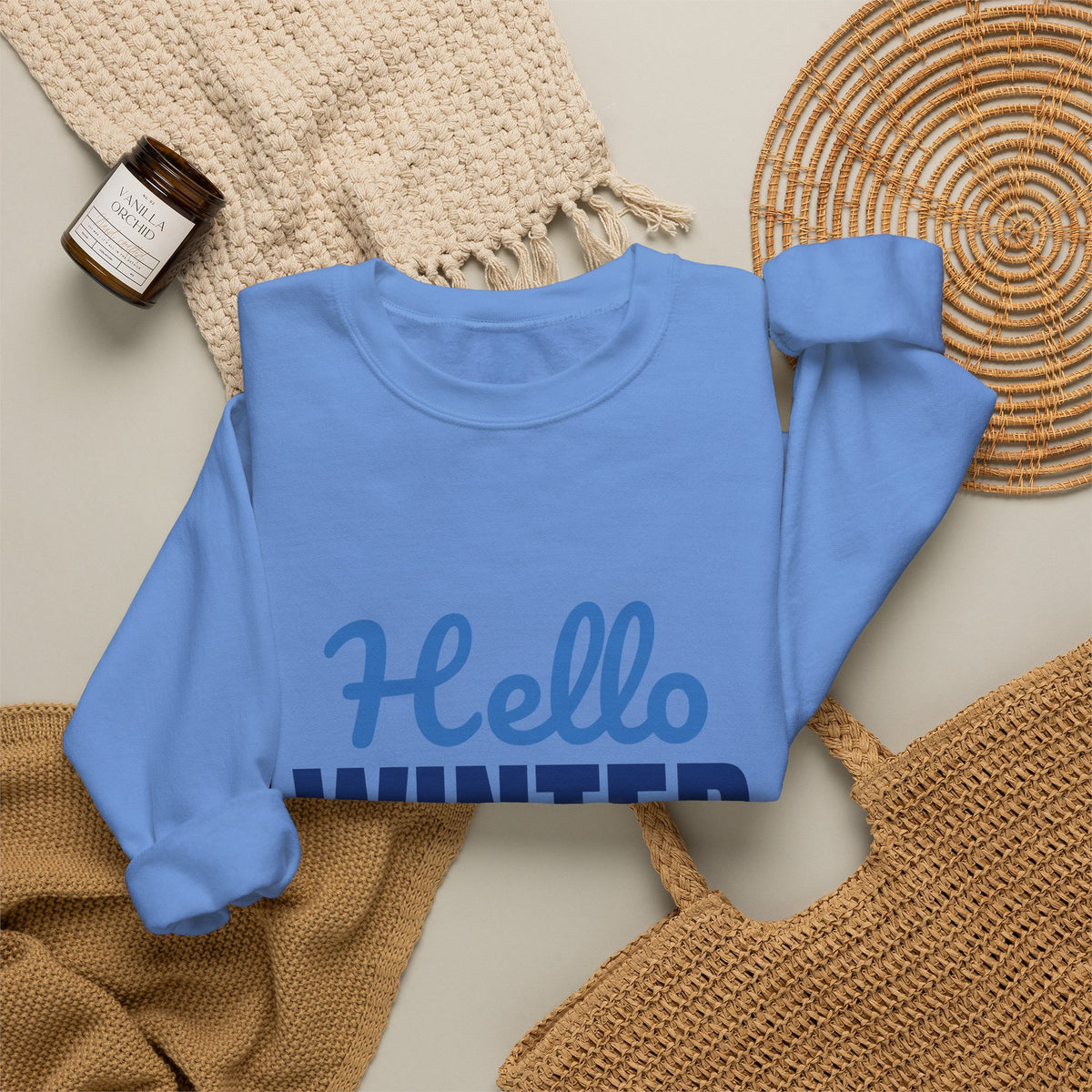 Hello Winter Cozy Season Mode Sweatshirt, Winter Crewneck, Cozy Season Sweatshirt
