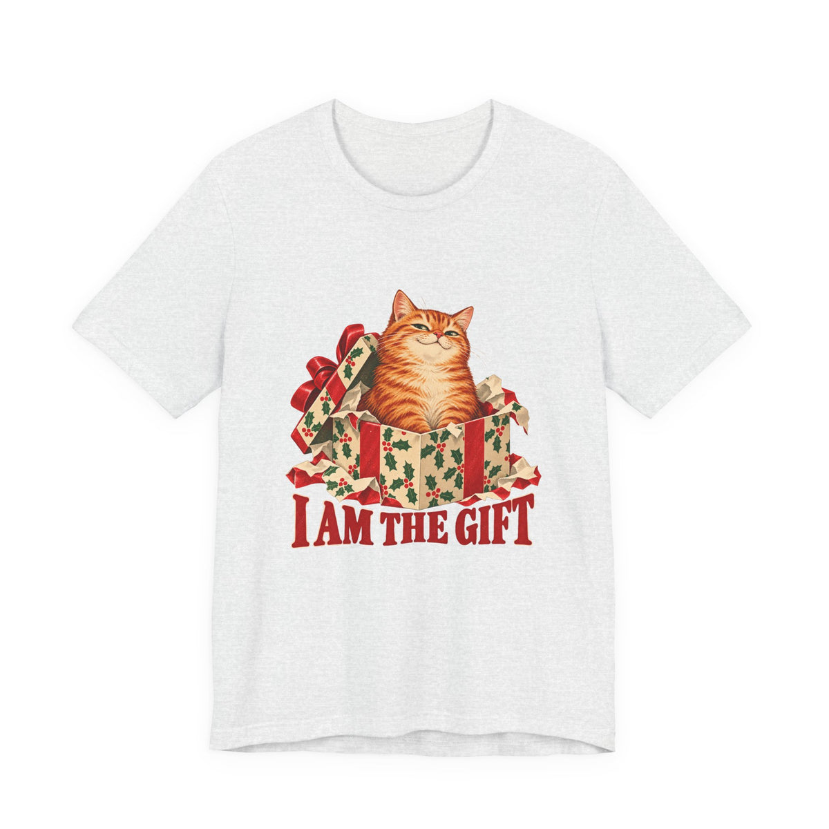 I Am the Gift Cat in a Christmas Box Shirt, Cat Christmas T-Shirt, Cat Christmas Gift