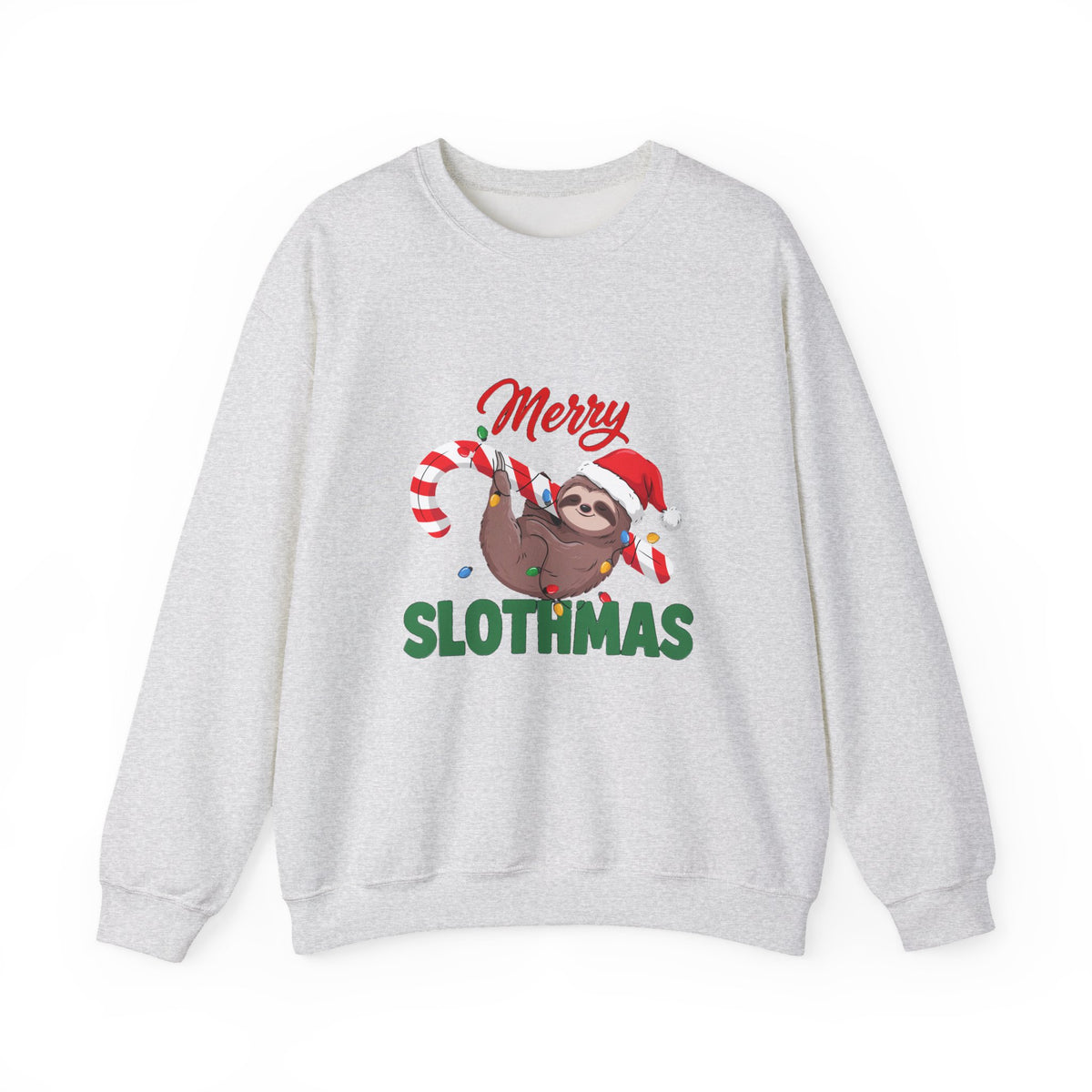 Merry Slothmas Sweatshirt, Funny Sloth Christmas Crewneck