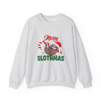 Merry Slothmas Sweatshirt, Funny Sloth Christmas Crewneck