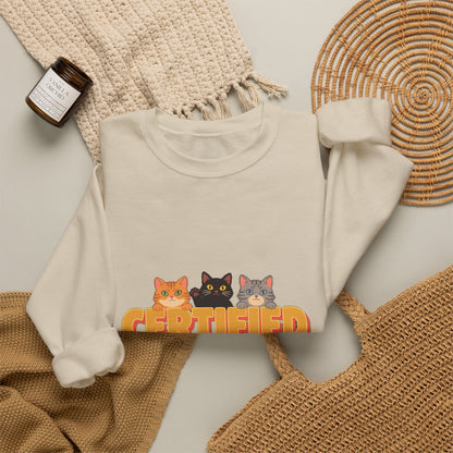 Certified Cat Lady Sweatshirt, Retro Cat Mom Crewneck, Cat Lover Gift
