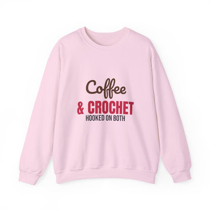 Coffee and Crochet Hooked on Both Sweatshirt, Crochet Crewneck, Yarn Lover Gift