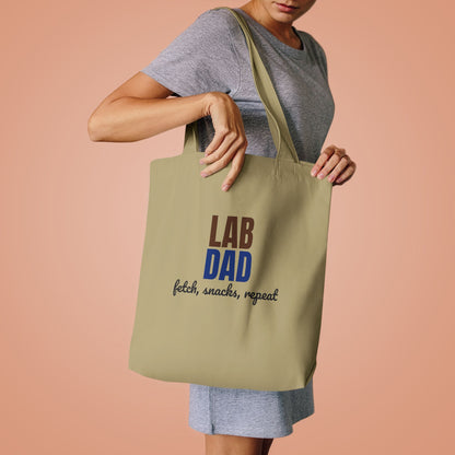 Lab Dad Fetch, Snacks, Repeat Tote Bag, Lab Dad Canvas Tote Bag