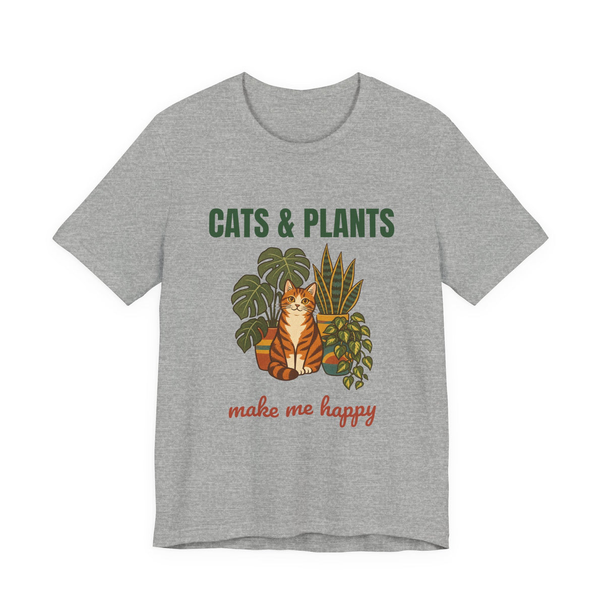 Cats and Plants Make Me Happy Shirt, Retro Cats and Plants T-Shirt, Vintage Cats and Plants Gift