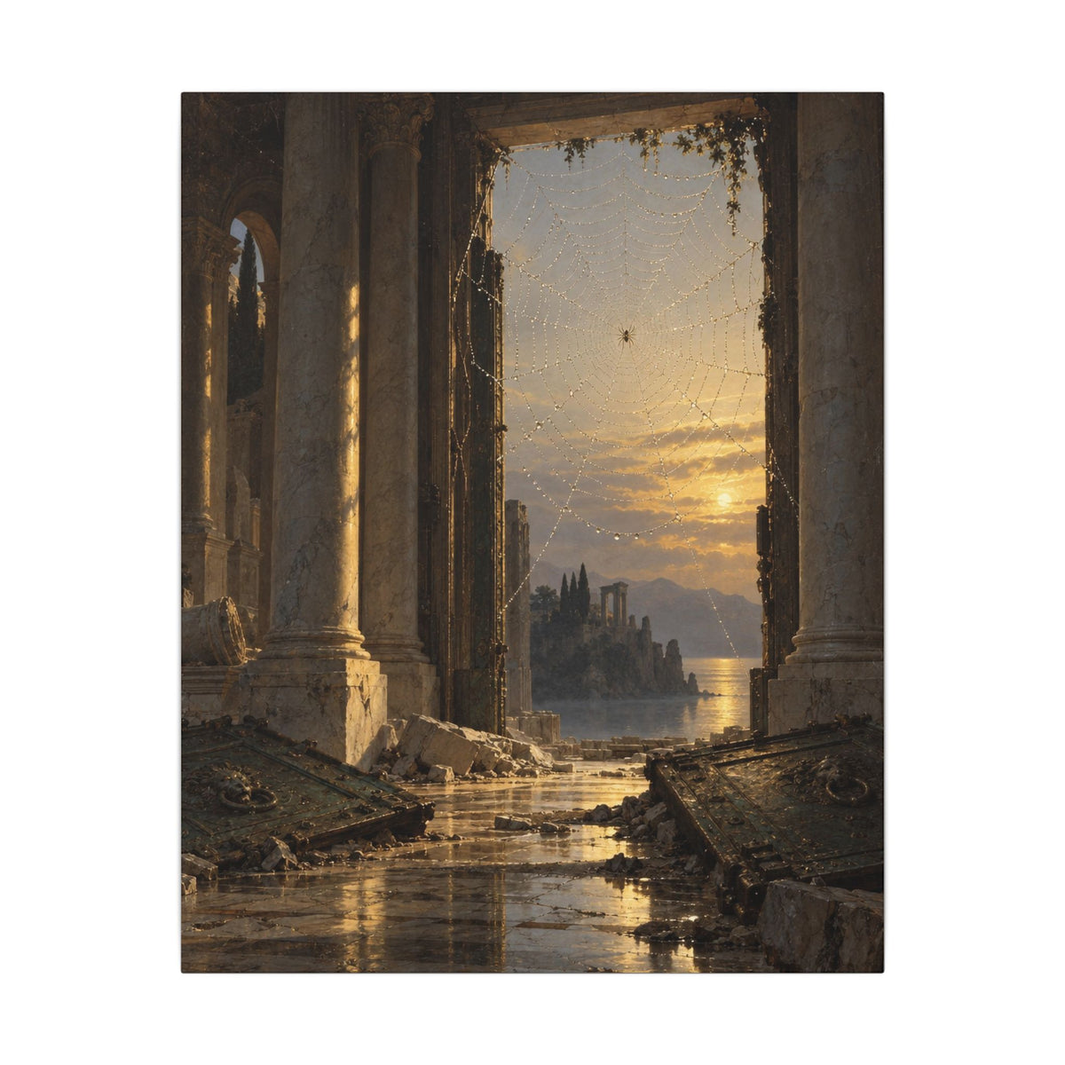 The Guardian of the Ruined Palace Canvas Wall Art, Symbolic Oil Painting Print, By Xudeyda