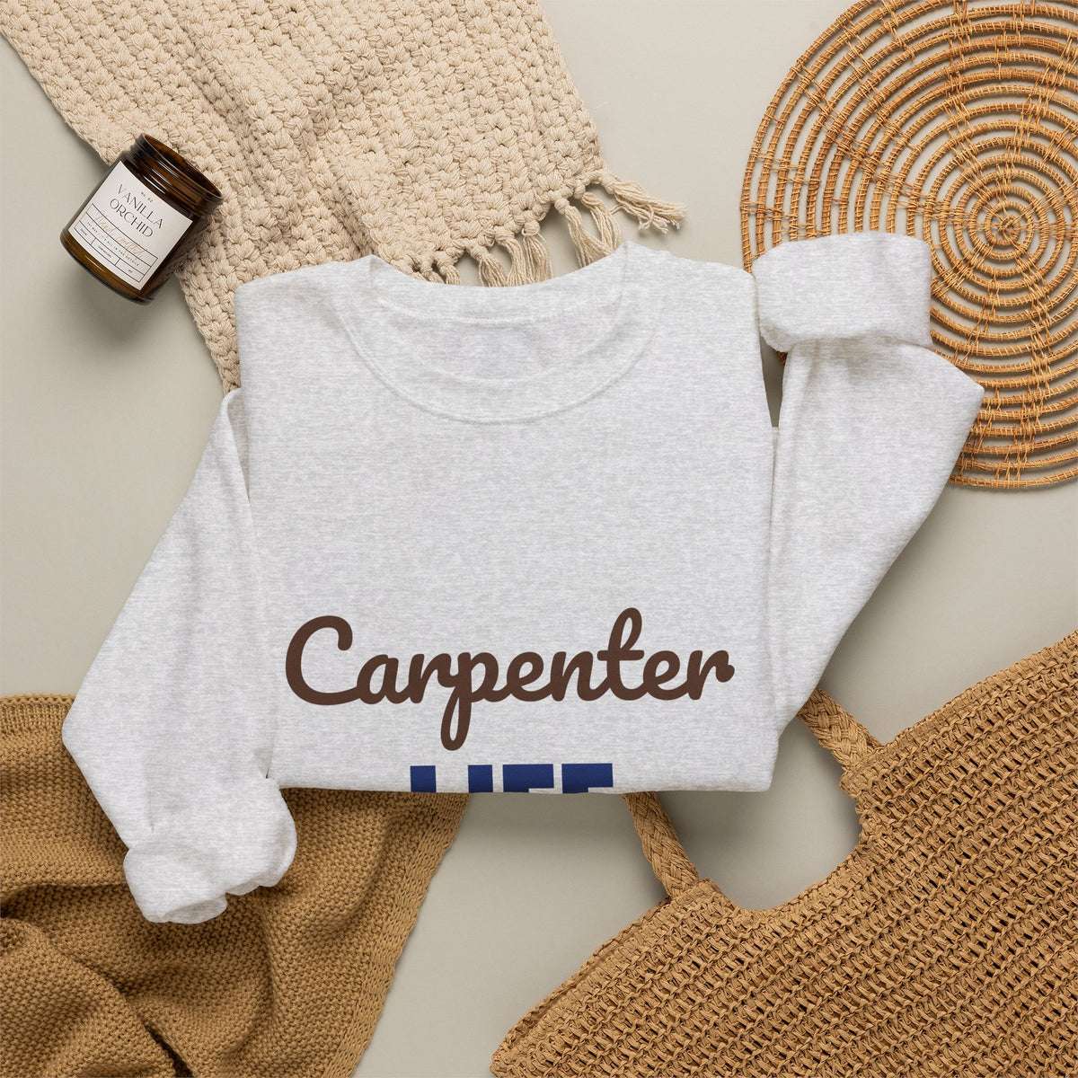 Carpenter Life Measure Twice Cut Once Sweatshirt, Carpenter Crewneck Sweatshirt