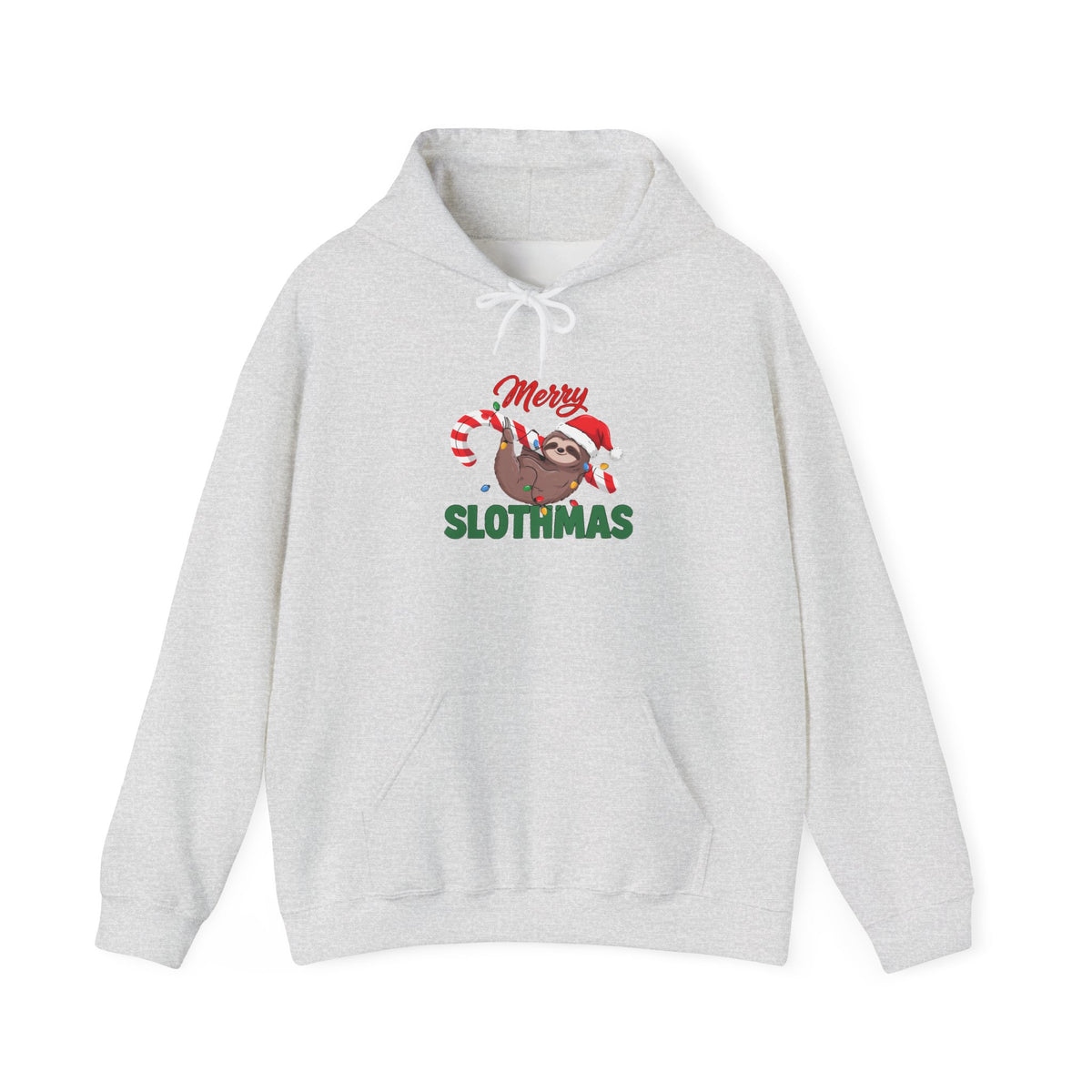 Merry Slothmas Hoodie, Funny Sloth Christmas Hooded Sweatshirt