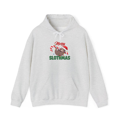 Merry Slothmas Hoodie, Funny Sloth Christmas Hooded Sweatshirt