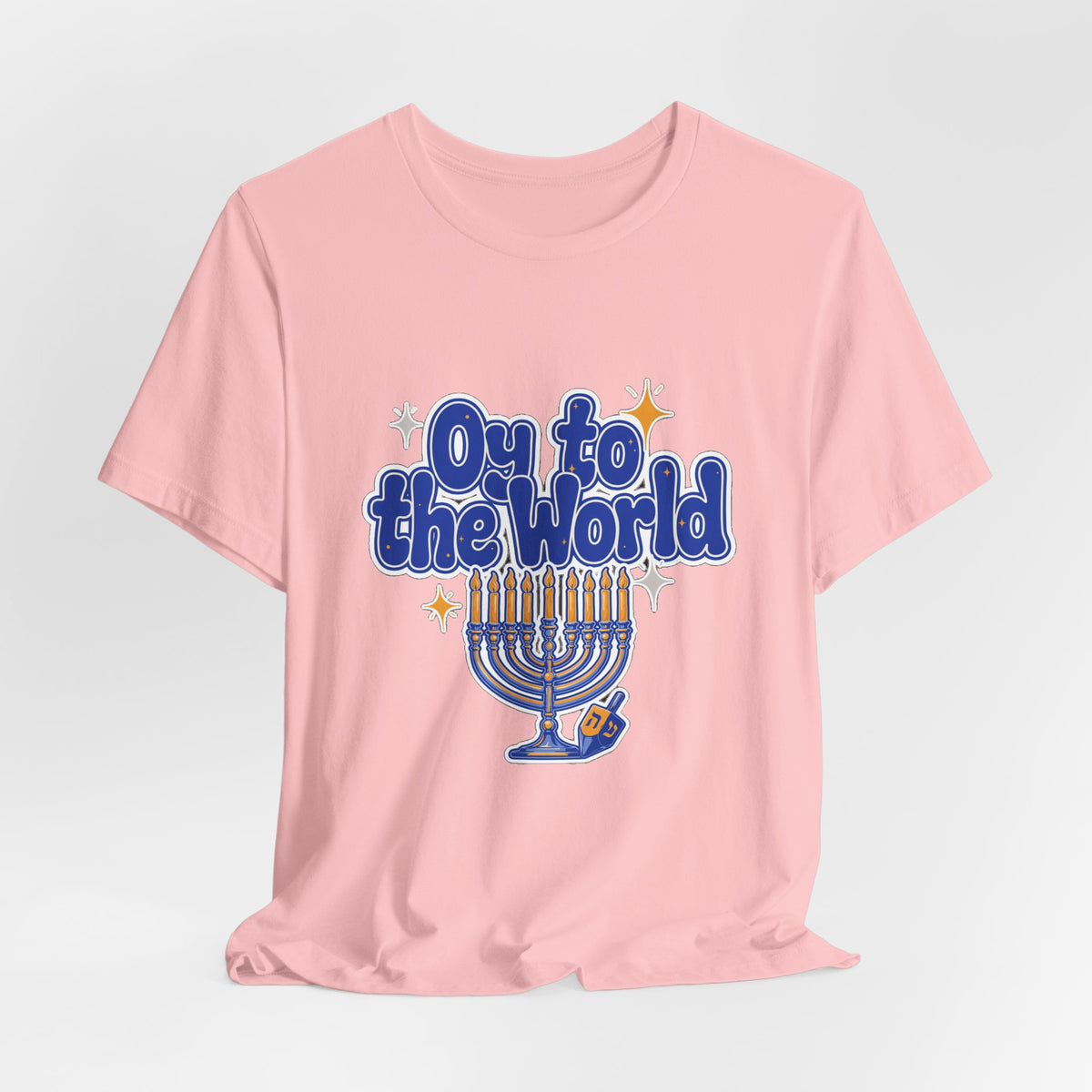 Oy to the World Shirt, Funny Hanukkah T-Shirt, Menorah Holiday Tee