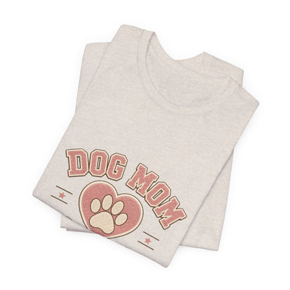 Dog Mom Club Shirt, Varsity Dog Mom T-Shirt, Paw Print Gift for Dog Lovers