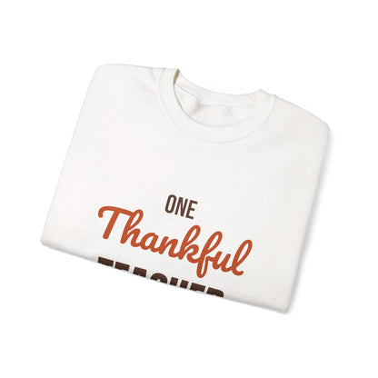 One Thankful Teacher Sweatshirt, Teacher Thanksgiving Crewneck