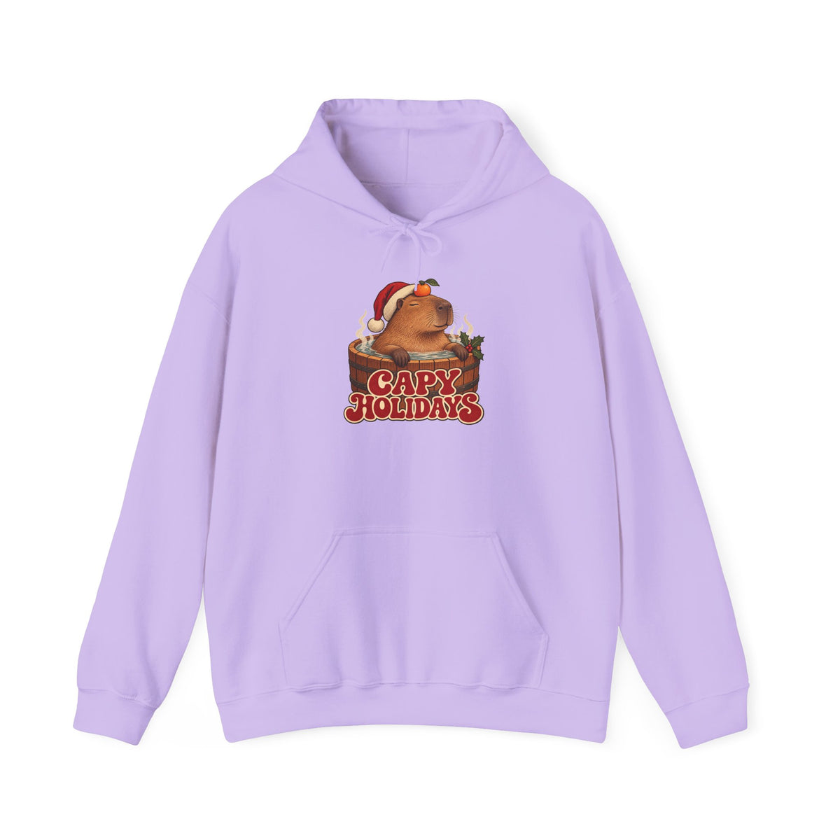 Capy Holidays Capybara in a Santa Hat Hoodie, Capybara Christmas Hoodie