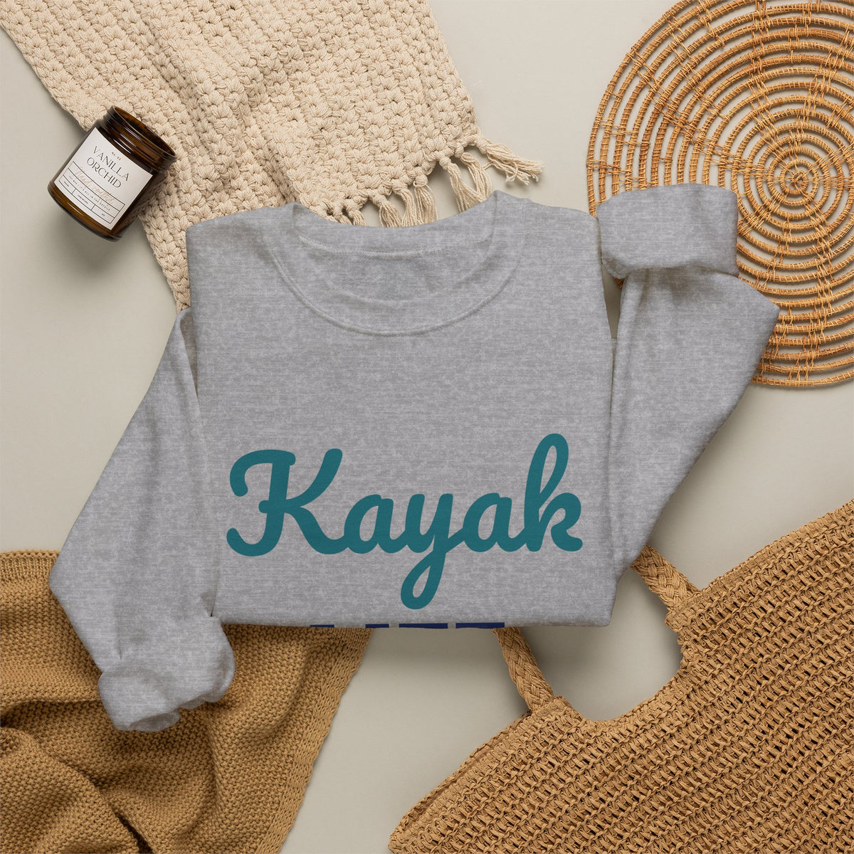 Kayak Life Paddle Relax Repeat Sweatshirt, Kayaking Crewneck Sweatshirt