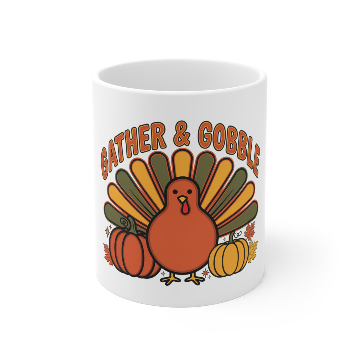 Gather and Gobble Retro Turkey Mug