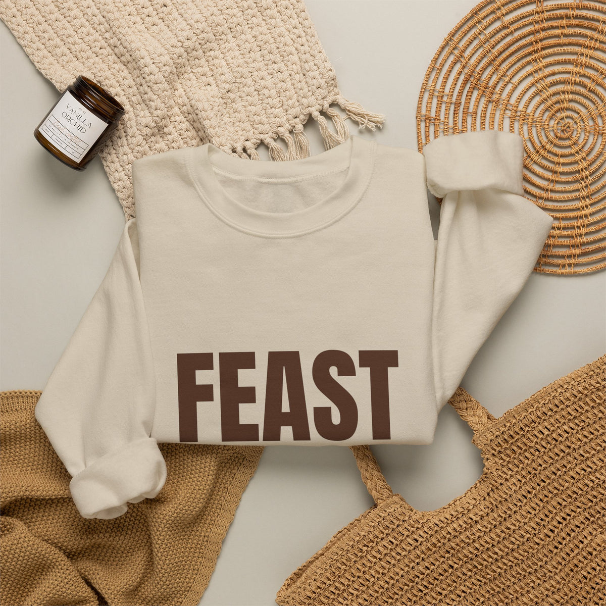 Feast Mode On Sweatshirt, Funny Thanksgiving Crewneck