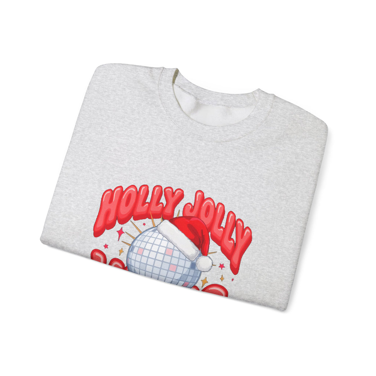 Holly Jolly Vibes Sweatshirt, Retro Disco Christmas Crewneck, Pink Holiday Sweater