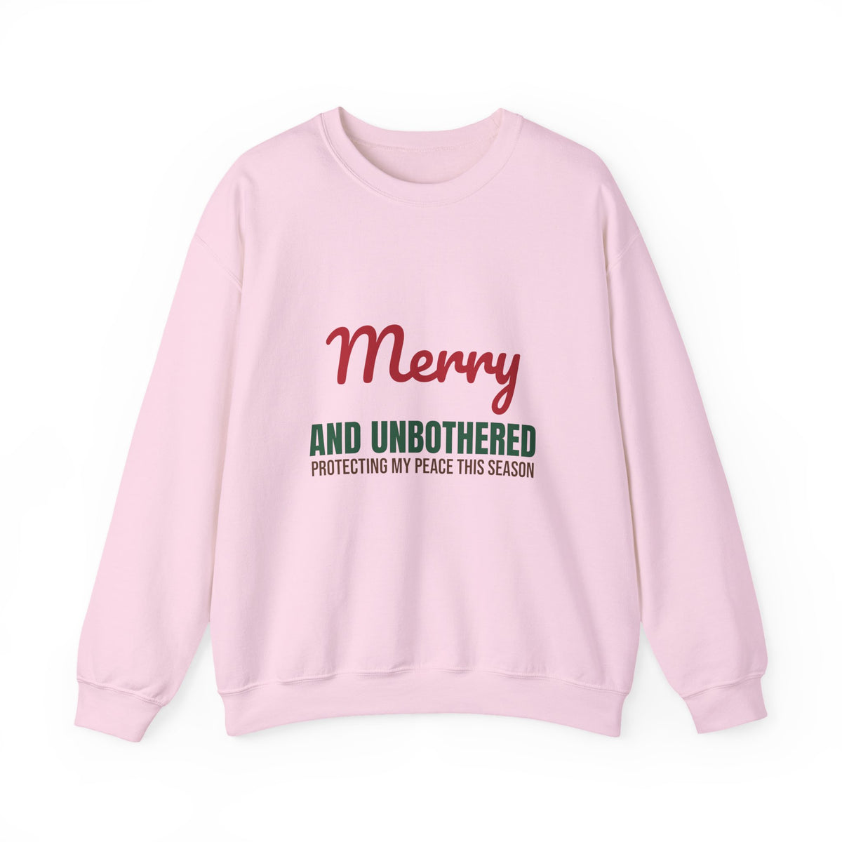 Merry and Unbothered Protecting My Peace This Season Sweatshirt, Funny Christmas Crewneck Sweatshirt